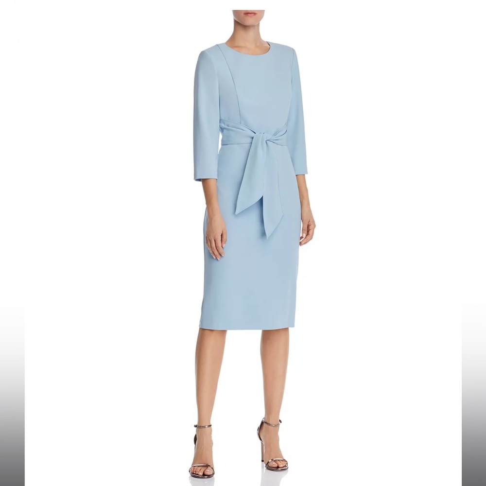 Adrianna Pappell Tie Waist Crepe Sheath Dress, NWT, 14